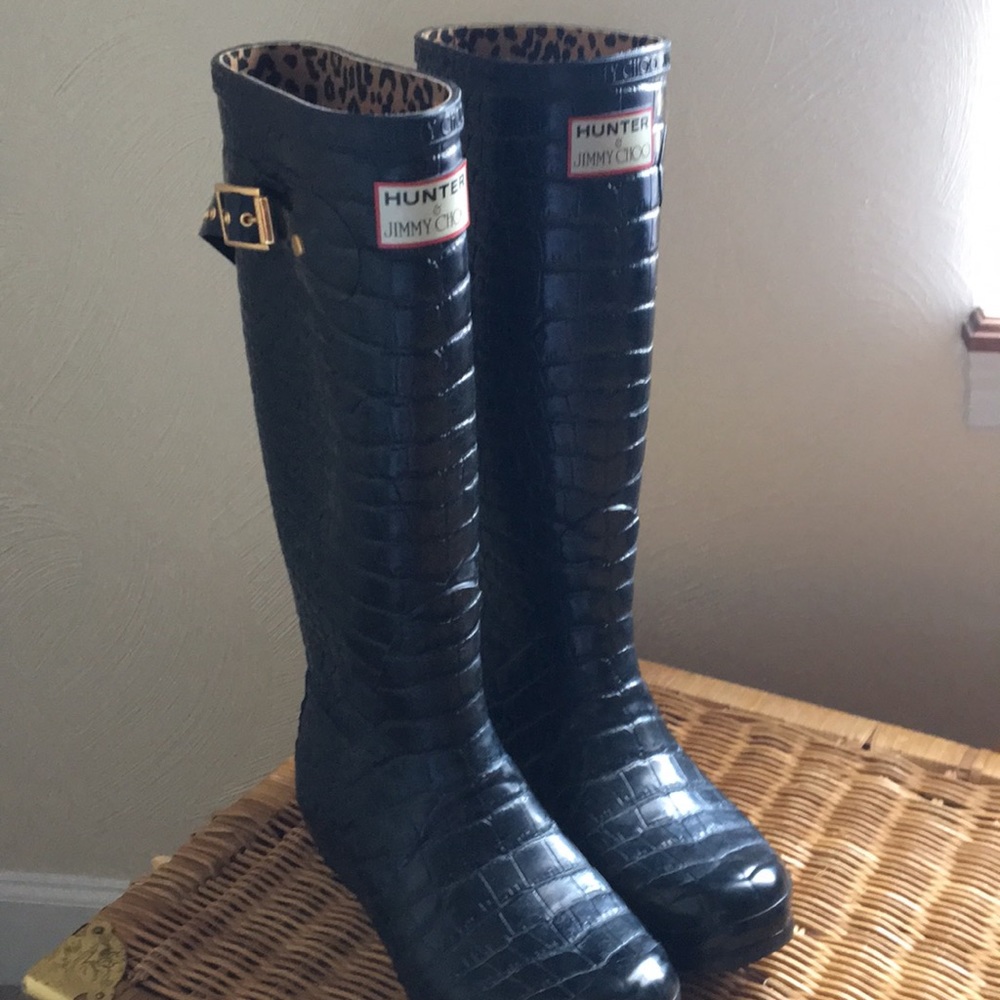 Hunter Jimmy Choo Black Rain Boots